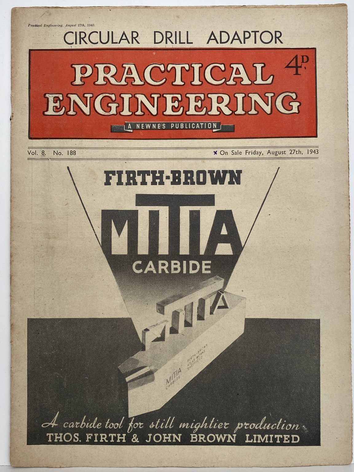 VINTAGE MAGAZINE: Practical Engineering - Vol. 8, No. 188 - 27 August 1943