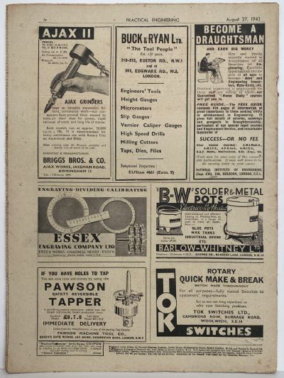 VINTAGE MAGAZINE: Practical Engineering - Vol. 8, No. 188 - 27 August 1943