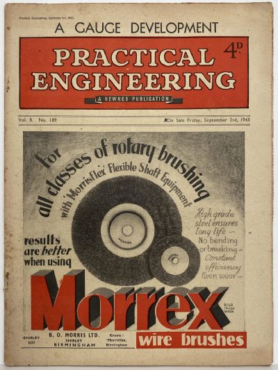 VINTAGE MAGAZINE: Practical Engineering - Vol. 8, No. 189 - 3 September 1943 
