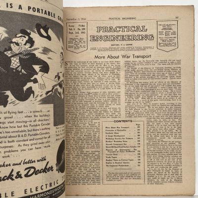VINTAGE MAGAZINE: Practical Engineering - Vol. 8, No. 189 - 3 September 1943