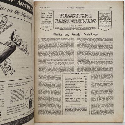 VINTAGE MAGAZINE: Practical Engineering - Vol. 7, No. 166 - 26 March 1943