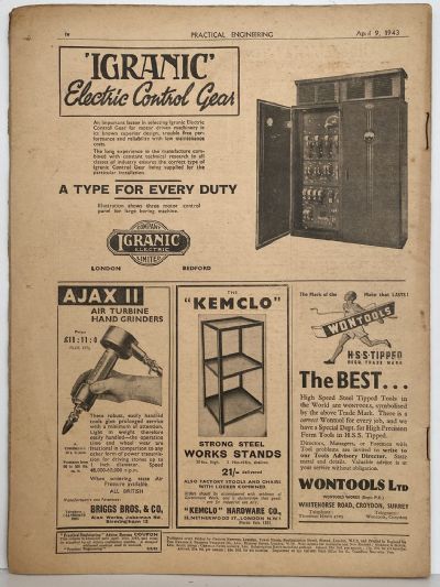 VINTAGE MAGAZINE: Practical Engineering - Vol. 7, No. 168 - 9 April 1943