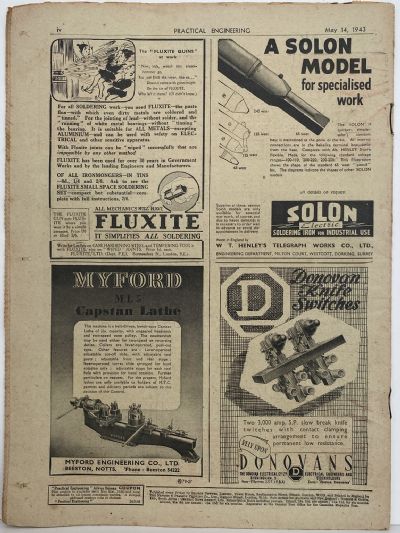 VINTAGE MAGAZINE: Practical Engineering - Vol. 7, No. 173 - 14 May 1943