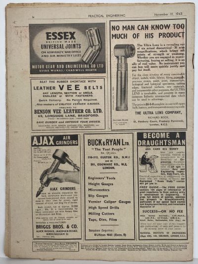 VINTAGE MAGAZINE: Practical Engineering - Vol. 8, No. 200 - 19 November 1943