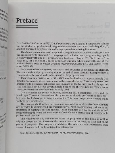 C++ DISTILLED: A Concise ANSI/ISO Reference and Style Guide