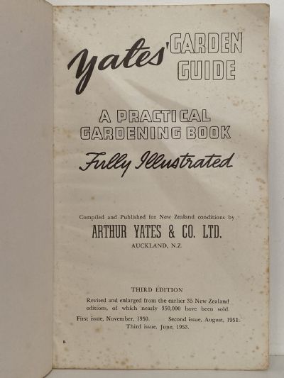 YATES GARDEN GUIDE: Third Edition