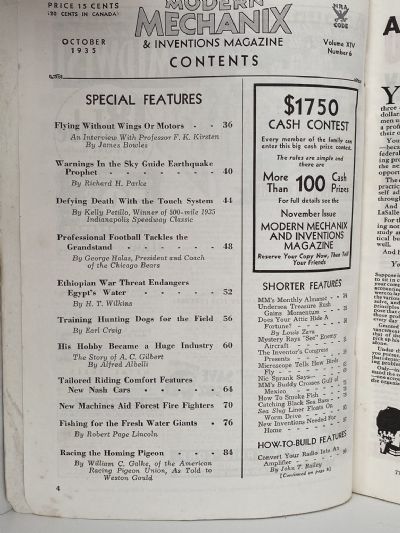 VINTAGE MAGAZINE: Modern Mechanix and Inventions - Vol 14, No. 6 - October 1935