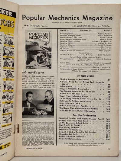 VINTAGE MAGAZINE: Popular Mechanics - Vol. 95, No. 2 - February 1951
