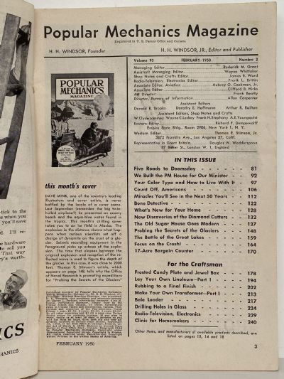 VINTAGE MAGAZINE: Popular Mechanics - Vol. 93, No. 3 - February 1950