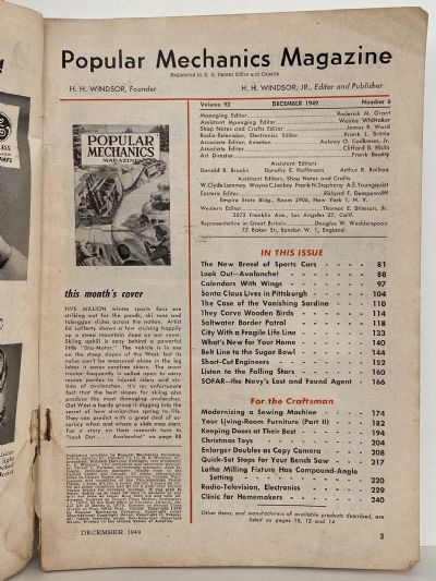 VINTAGE MAGAZINE: Popular Mechanics - Vol. 92, No. 6 - December 1949
