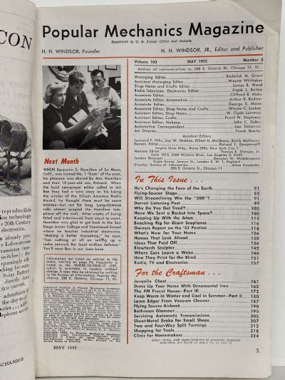 VINTAGE MAGAZINE: Popular Mechanics - Vol. 103, No. 5 - May 1955
