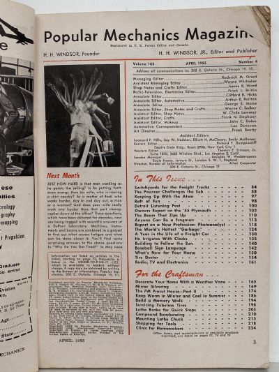 VINTAGE MAGAZINE: Popular Mechanics - Vol. 103, No. 4 - April 1955