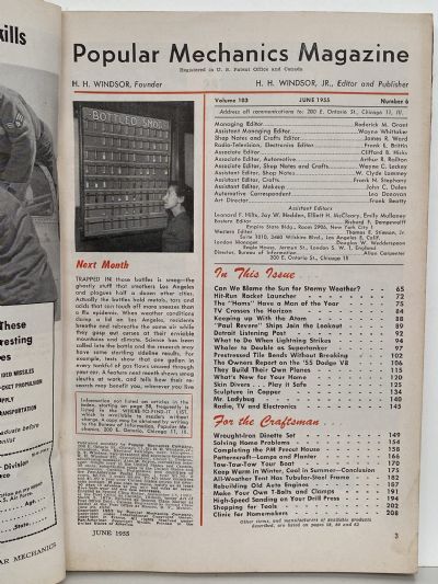VINTAGE MAGAZINE: Popular Mechanics - Vol. 103, No. 6 - June 1955