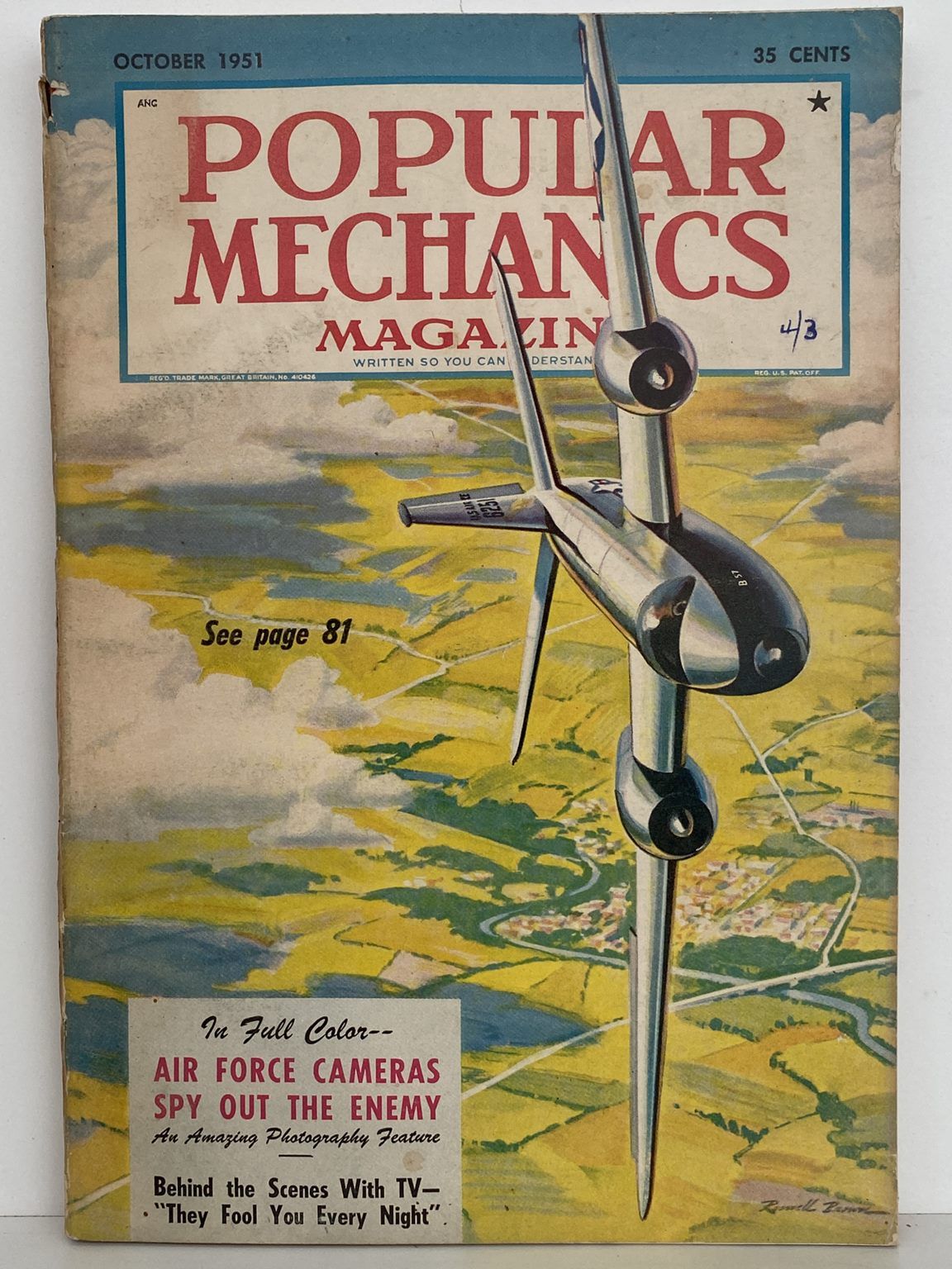 VINTAGE MAGAZINE: Popular Mechanics - Vol. 96, No. 4 - October 1951