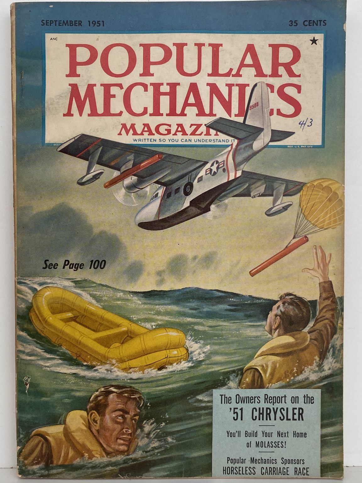 VINTAGE MAGAZINE: Popular Mechanics - Vol. 96, No. 3 - September 1951