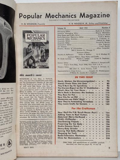 VINTAGE MAGAZINE: Popular Mechanics - Vol. 95, No. 5 - May 1951