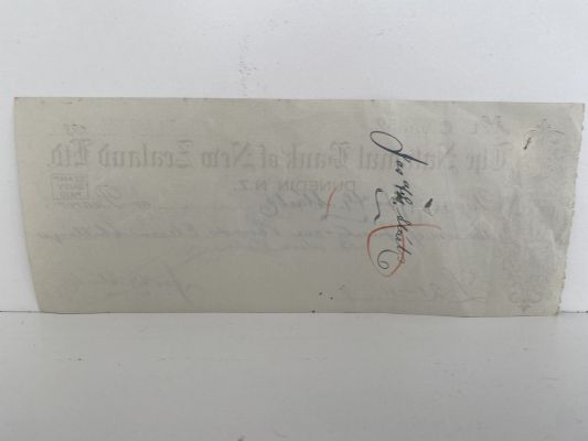 OLD BANKING MEMORABILIA: National Bank of New Zealand cheque 1936