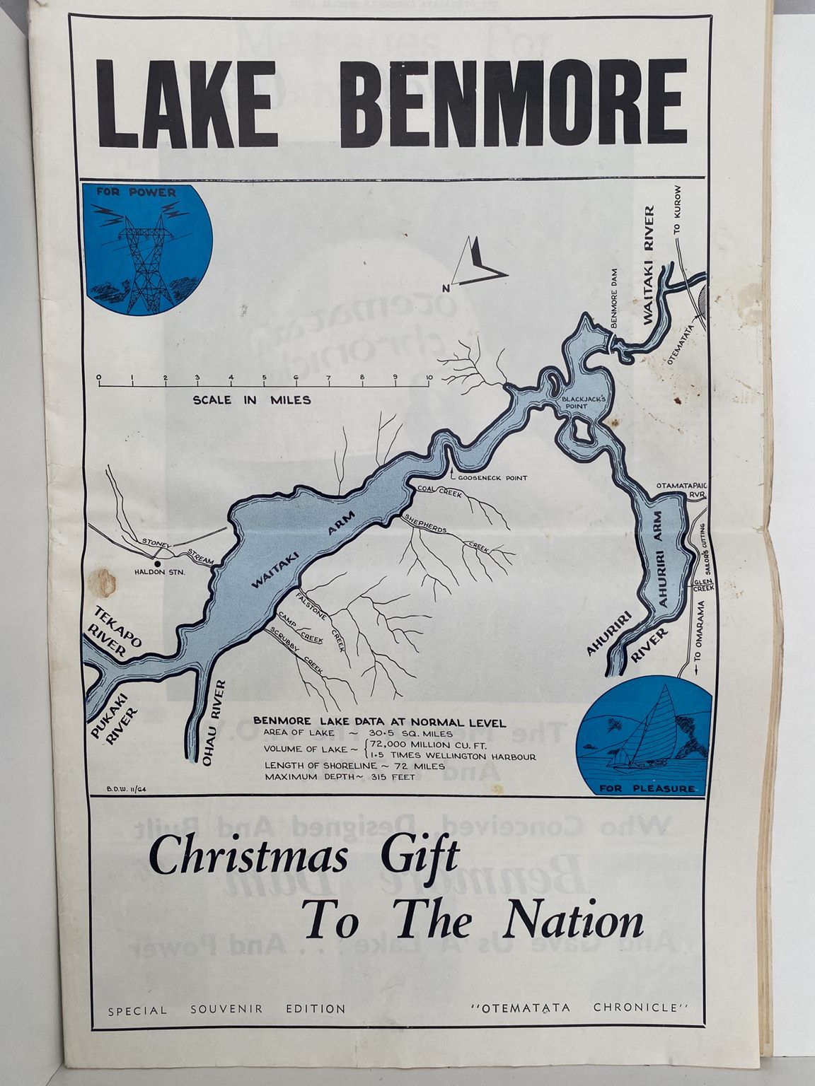 OLD NEWSPAPER: The Otematata Chronicle - Lake Benmore Power Project Opening 1965