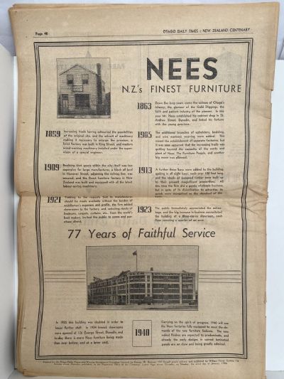 OLD NEWSPAPER: The Otago Daily Times 1840 - 1940 Centennial of New Zealand