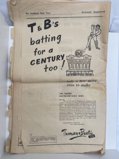OLD NEWSPAPER: The Southland Daily New 1861-1961 100 Years Centennial
