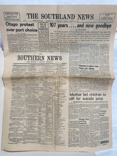 OLD NEWSPAPER: The Southland News, 3 February 1968 - The very last edition
