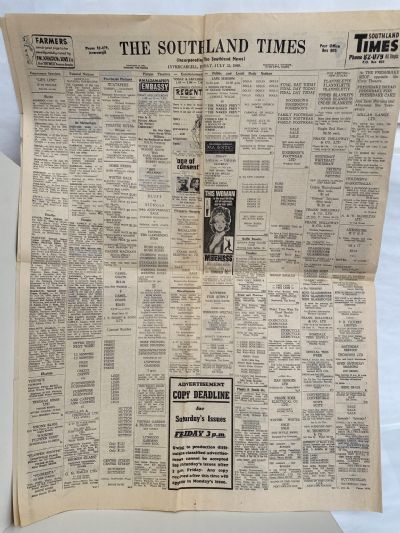 OLD NEWSPAPER: The Southland Times, 25 July 1969 - Moon Landing Special