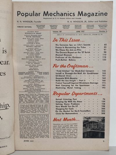 VINTAGE MAGAZINE: Popular Mechanics - Vol. 107, No. 6 - June 1957