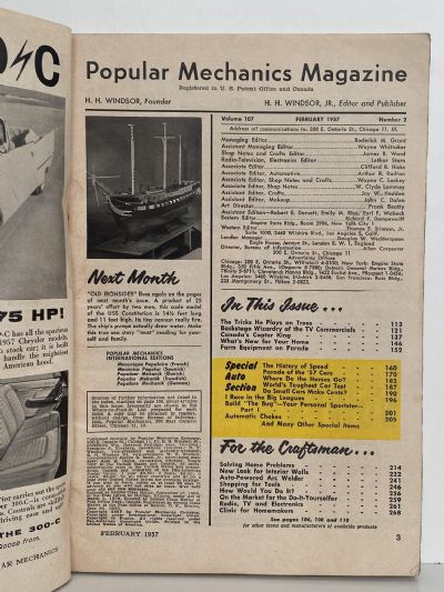 VINTAGE MAGAZINE: Popular Mechanics - Vol. 107, No. 2 - February 1957