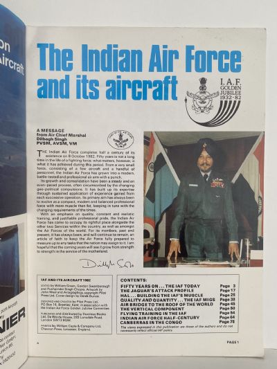 THE INDIAN AIRFORCE and its Aircraft, 50 Years Jubilee 1932 - 1982