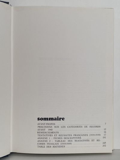 Records Français de distance (1919-1939)
