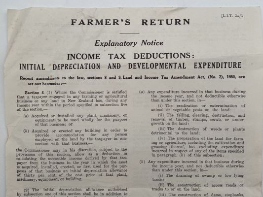 OLD DOCUMENT: Tax Explanatory Notice - Farmers Return 1950 