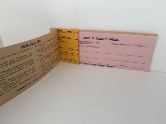 OLD LETTERHEAD + RECEIPT BOOK: Alliance Finance Corporation NZ Ltd