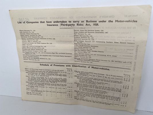 OLD DOCUMENT: Owner's Nomination of Insurance Company 1940s