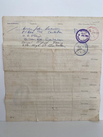 OLD DOCUMENT: Certificate of Registration of Motor Vehicle 1953
