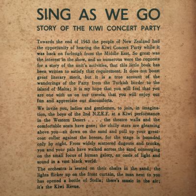 SING AS WE GO: The Story of the Kiwi Concert Party, 1941-43