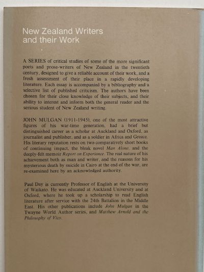 New Zealand Writers and Their Work - John Mulgan