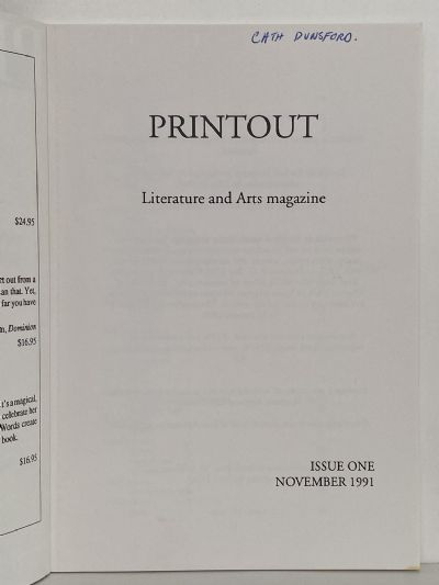 PRINTOUT - Literature and Arts Magazine, November 1991