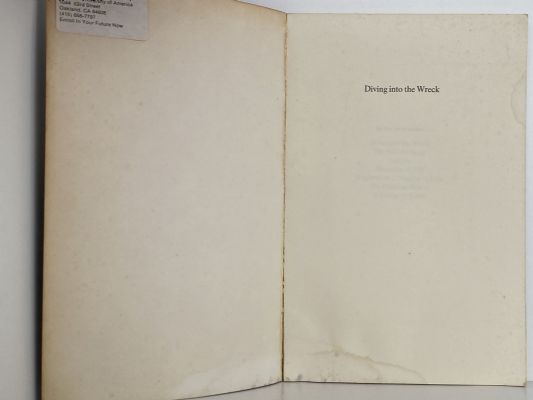 DIVING INTO THE WRECK: Poems 1971-1972