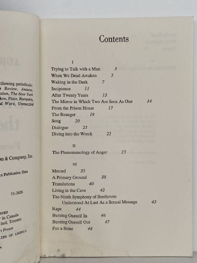 DIVING INTO THE WRECK: Poems 1971-1972