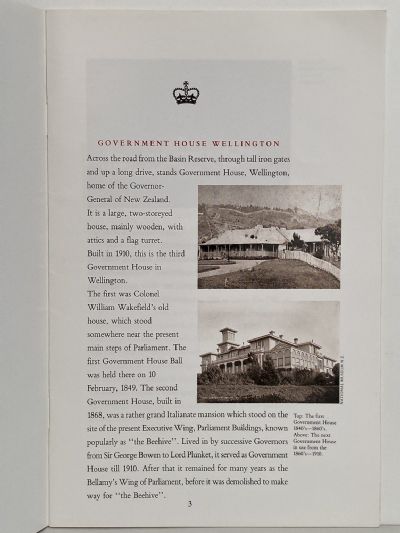 GOVERNMENT HOUSE: Wellington, New Zealand