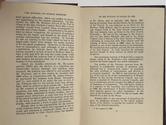 THE DIARY OF GEORGE HEPBURN on his voyage from Scotland to Otago in 1850