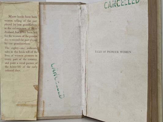 TALES of PIONEER WOMEN: Collected by the Women's Institutes of New Zealand