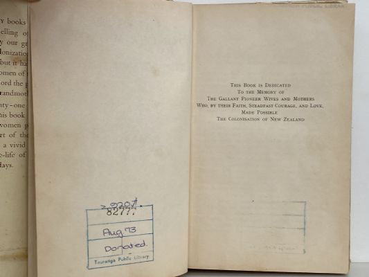 TALES of PIONEER WOMEN: Collected by the Women's Institutes of New Zealand