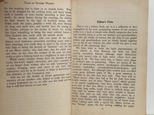 TALES of PIONEER WOMEN: Collected by the Women's Institutes of New Zealand