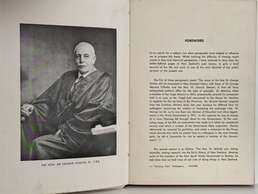 THE HON. SIR GEORGE FOWLDS: The Life and Work of