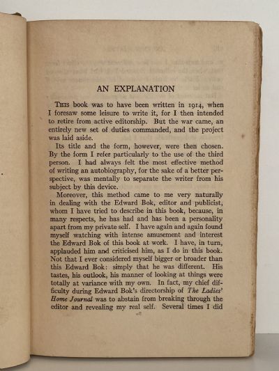 The Americanization of EDWARD BOK - An Autobiography of a Dutch Boy fifty years after