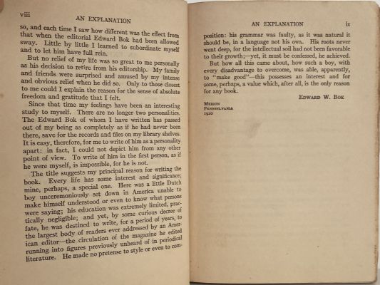 The Americanization of EDWARD BOK - An Autobiography of a Dutch Boy fifty years after