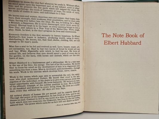 THE NOTE BOOK of Elbert Hubbard