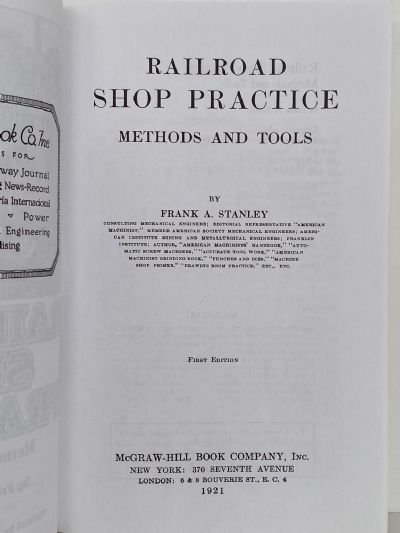 RAILROAD SHOP PRACTICE: Methods and Tools