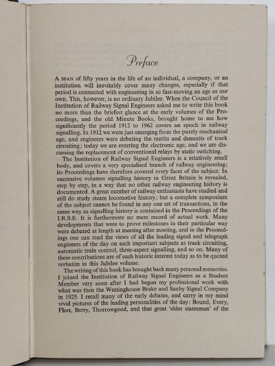 FIFTY YEARS OF RAILWAY SIGNALLING: Jubilee of Railway Signal Engineers 1912-1962